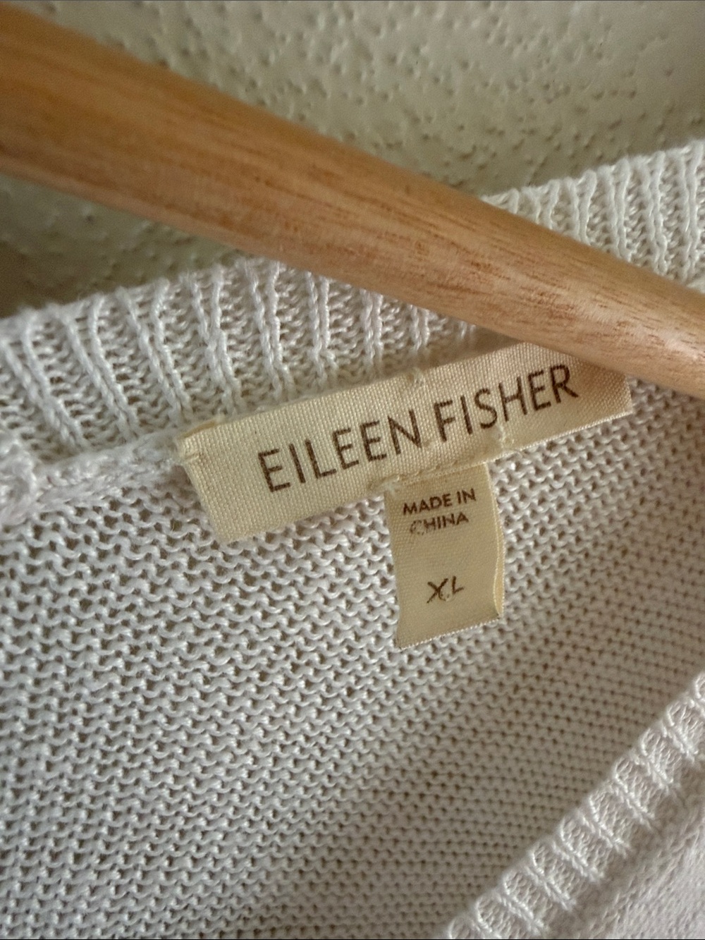 Eileen Fisher white v-neck linen knit short sleeve sheer top | size xl - Picture 2 of 8